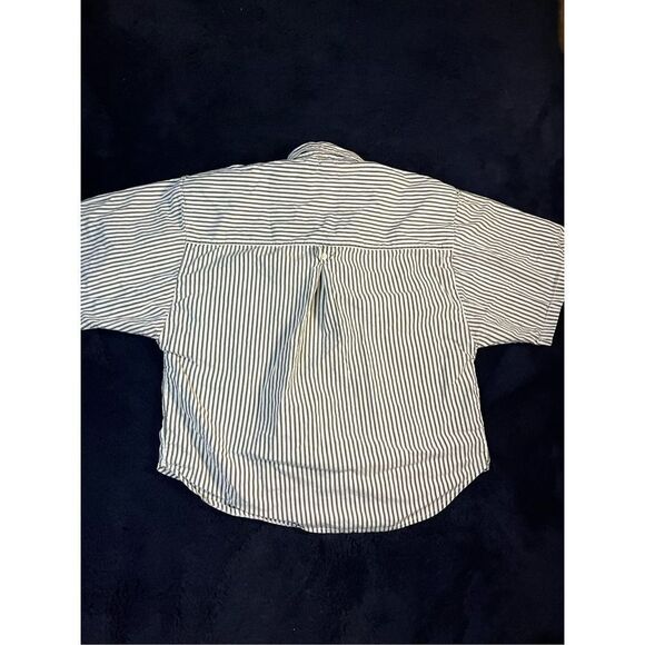 Vintage 80s Sudden Impact Stripped Button Up Shirt Sz Large B6 - Picture 2 of 8